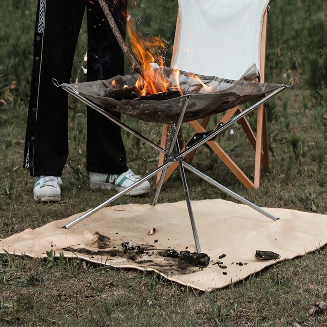 하하남매 캠핑 방염포 화로대 매트, 1개, M