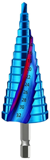 고속강 스텝 기리 4-32mm 고함유 육각핸들 홀쏘용, 1개