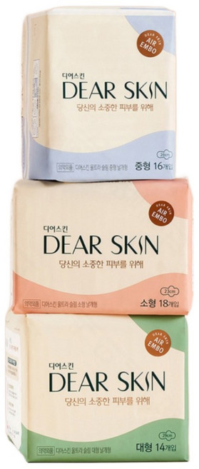 디어스킨 에어엠보 울트라 슬림 생리대 날개형, 중형, 16개입, 5개