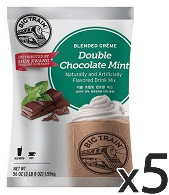 빅트레인 더블 초콜릿 민트 파우더, 1.59kg, 1개입, 5개