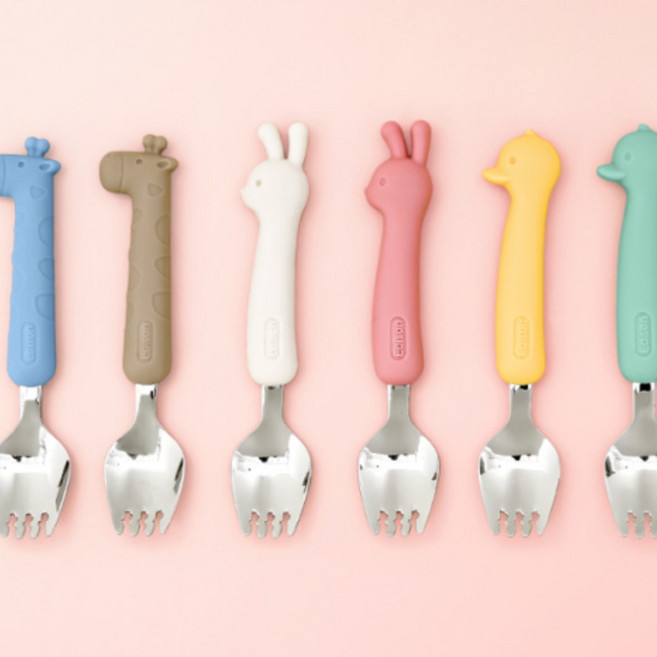 에디슨 실리콘 스포크 유아 스푼포크, 오리옐로우, 1개