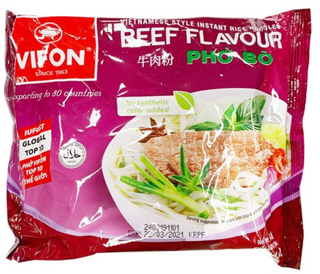 비폰 포보 베트남 소고기 쌀국수, 60g, 1개