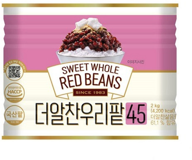2026년 입고제품 (BOX)더알찬우리팥45 2KG*6개 대두식품 화과방 국산 빙수팥, 2kg, 6개