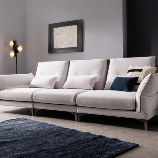 [쉐우드가구] 몰리스 4인용 블렌트 패브릭 스윙 기능성 소파, 색상:애쉬블루