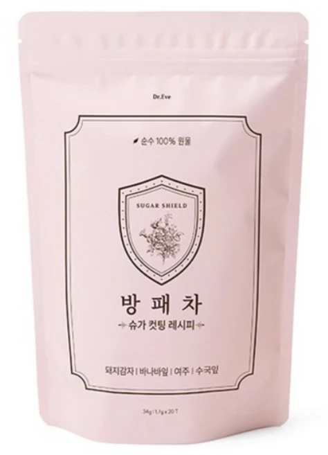 방패차 분홍이차 슈가컷팅레시피 돼지감자차 여주차 바나바잎 수국잎 건강차 티백 무당 슈가프리, 1.7g, 20개입, 1개 - 쿠팡