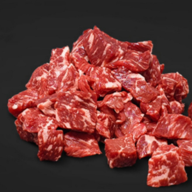 삼형제고기 국내산 소고기 국거리용 냉장 육우 깍뚝썰기, 500g, 2개