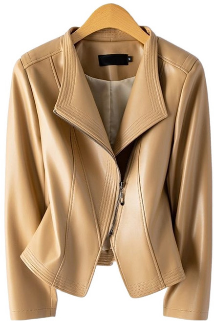 100% 양가죽 데일리 슬림핏 라이더 자켓 여성 숏 점퍼 카라 집업 오피스룩 정장 아우터 코트