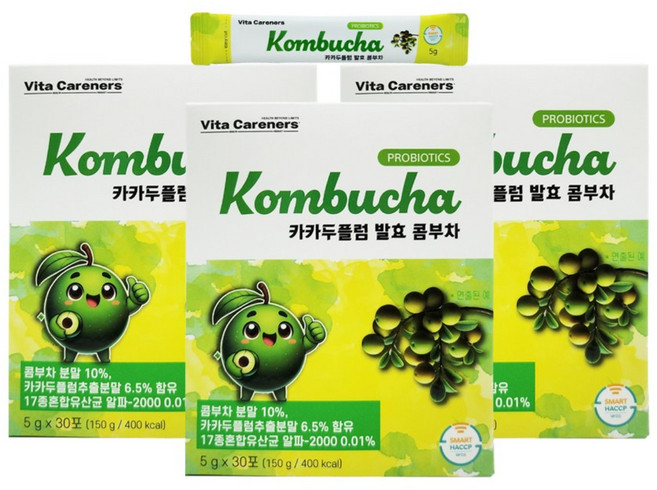 비타케어너스 카카두플럼 발효 콤부차 1+1+1 5g 90스틱, 3개, 카카두플럼 발효콤부차