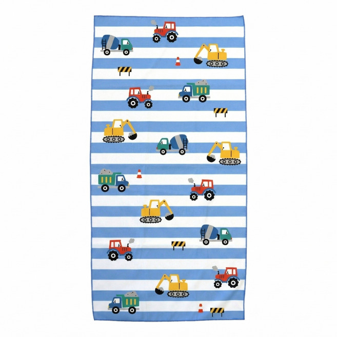 KC인증 유아 중장비 비치타월 어린이 자동차 비치타올, 01 중장비, 1개