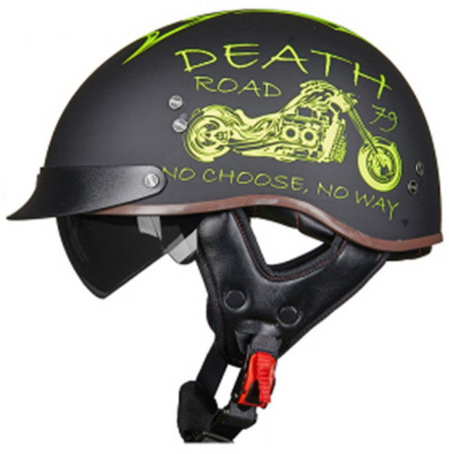 반모 오토바이 헬멧 클래식 하이바 할리 경량 빈티지 여름, J