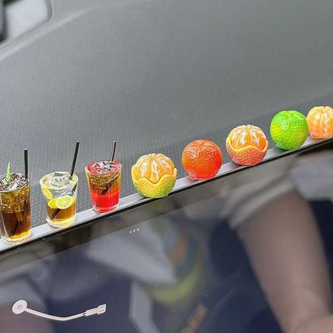 귀여운 미니쥬스 미니 오렌지 차량용피규어 8종세트, 8개, 혼합색상