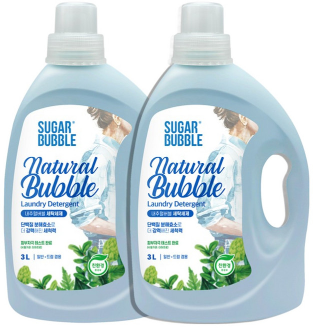 [이찬원세제] 슈가버블 세탁세제 내추럴버블 3L, 2개