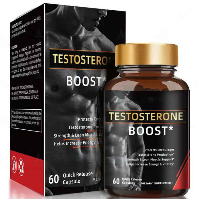 남성 건강과 활력 증진에 도움을 주는 테스토스테론 보충제 캡슐형, 2개, 60정