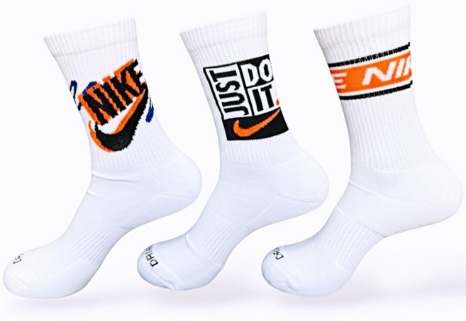 (나이키일본매장판) 나이키 에브리데이 플러스 쿠션 크루 삭스 3켤레 HJ9339-901 남성 여성 장목 스포츠 양말, 화이트, 1개