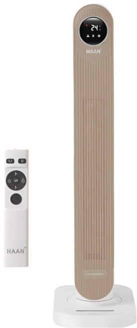 한경희생활과학 저소음 그래핀 PTC 타워형 전기히터, HAAN-P7000a, 화이트 + 베이지