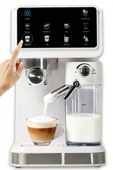 20Bar 전자동 커피메이커 2026 신형 사무실 올인원 커피메이커 에스프레소 아메리카노 라떼 카푸치노 제조 가능 1년 무료 A/S, 흰색, 5060