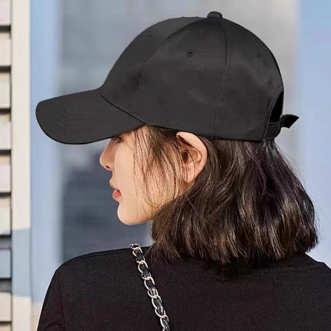 샤일리 여성 중단발 웨이브 모자가발, 1개, 자연블랙