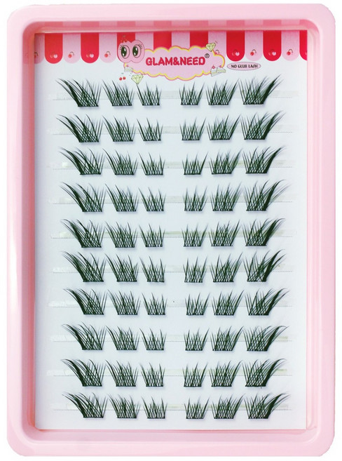 glam&need 60가닥 풀 필요 없는 노글루 가닥 속눈썹 대용량 언더, 1개, 60pcs