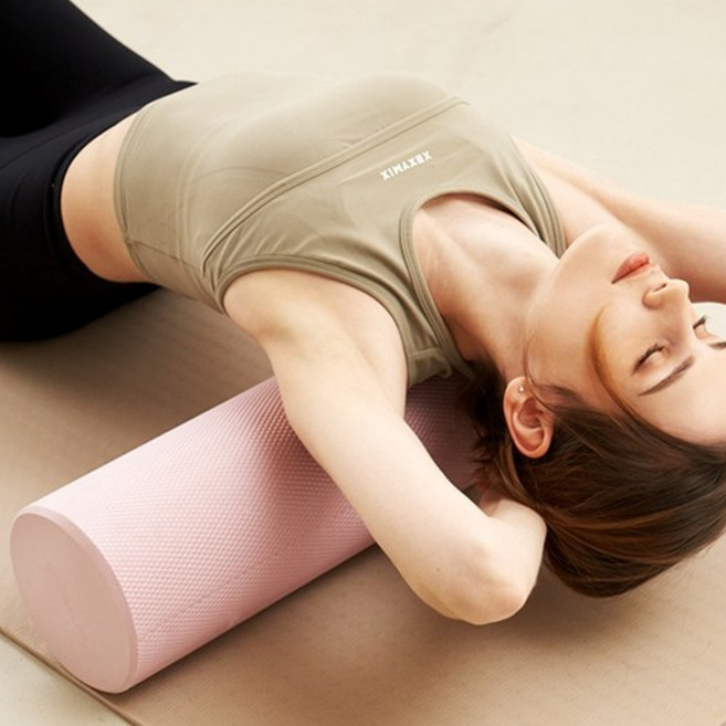 스포틀러 EVA 폼롤러 필라테스 종아리 요가 하드 마사지 미니 스트레칭 운동, 더스티핑크, 1개