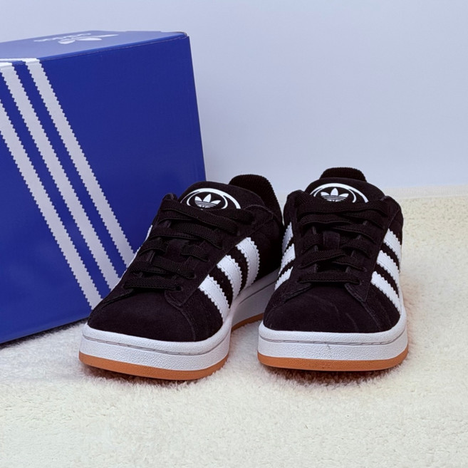 아디다스 키즈 캠퍼스 발편한 아동 초등학생 운동화 블랙 스웨이드 스니커즈 고리수건 추가구성