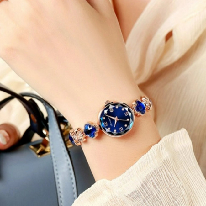 디한스 기념일 고백 프로포즈 선물용 여성 손목시계 쥬얼리 큐빅 팔찌시계