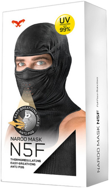 나루마스크 N5F 겨울 방한 바라클라바 오토바이 등산 러닝 스키 김서림방지 숨쉬기편한, 성인용 블랙