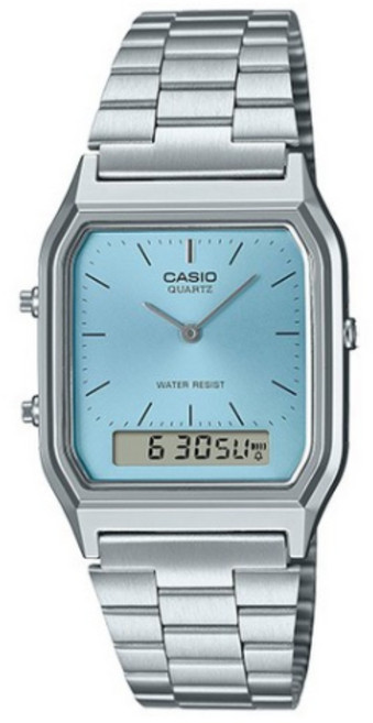 카시오 사각 스퀘어 빈티지 레트로 메탈시계 AQ-230 AQ-800 남녀 커플 학생 공용 메탈 전자시계 지코스모