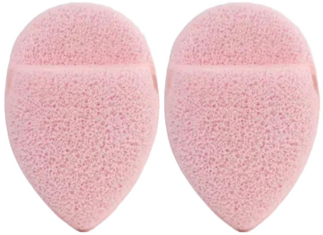 자체제작 각질제거 클렌징 스펀지 거품 세안 퍼프, 2개, 핑크