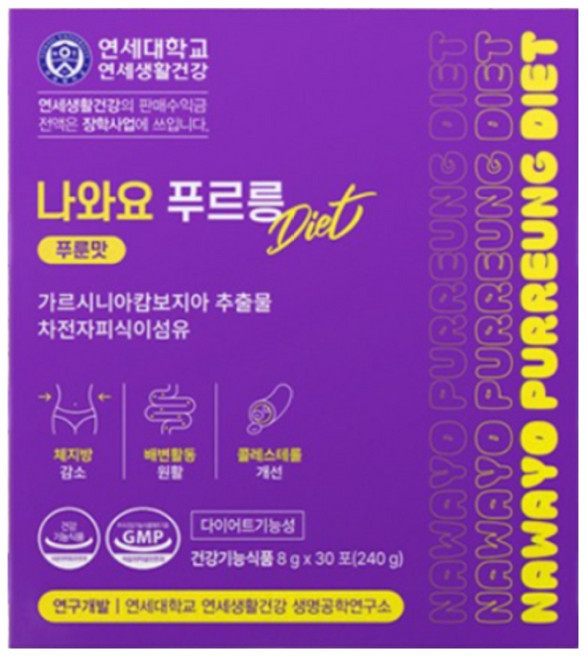 연세생활건강 나와요 푸르릉 다이어트 푸룬주스맛 차전자피 식이섬유 워터믹스 쾌변 체지방감소 탄수화물컷 식욕억제 알로에전잎 잠자는 동안 다음날 똥이 2배 장건강, 240g, 4박스