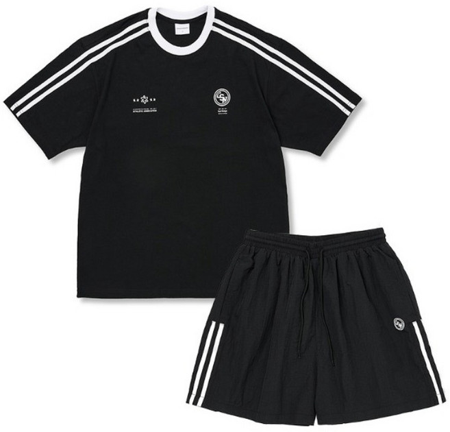 풋볼 저지 셋업 (블랙) CSOs-016 [남녀공용]