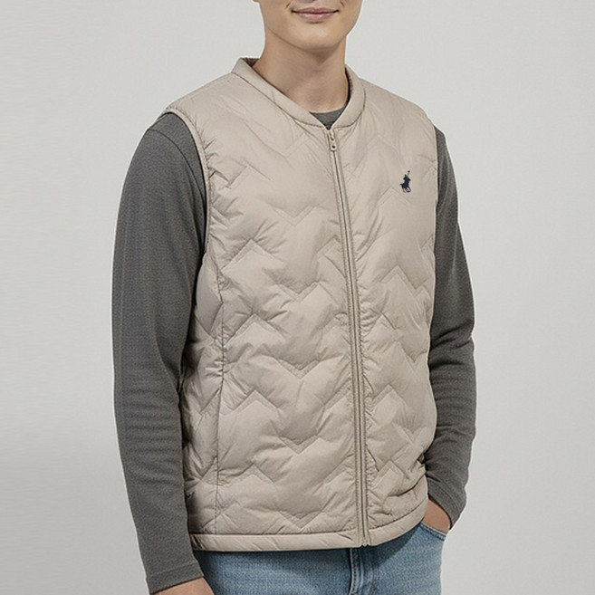 [빅히트 패션] 남성 고주파 웰론 초경량 패딩 V넥 조끼