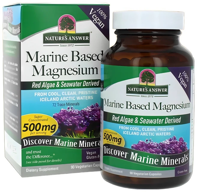 네이쳐스앤서 마린 베이스드 마그네슘 500mg 베지테리안 캡슐, 90정, 1개 - 쿠팡