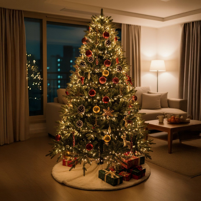 [크라운트리] 크리스마스 프리미엄 리얼 전나무 대형 트리 (보관가방 or 러그 랜덤 사은품)