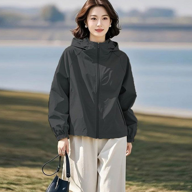 여성 바람막이 후드집업 코트 캐주얼 아웃도어 쇼트 자켓 점퍼 아우터 봄가을
