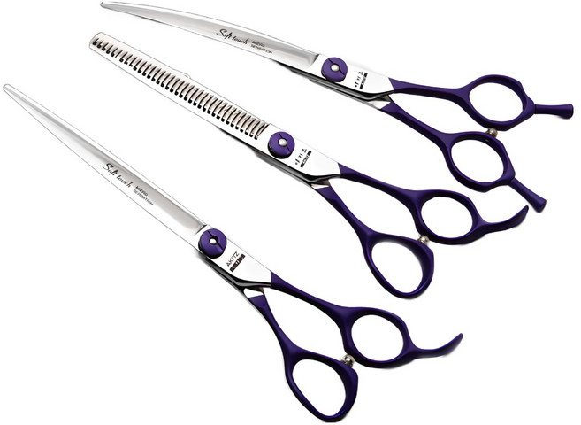 아키즈 반려동물용 프리미엄 미용가위 소프트터치 (왼손), 1개, 왼손 커브가위단품(LHW08-CVRI-725M), 커브가위단품HW08-CVRI-725M