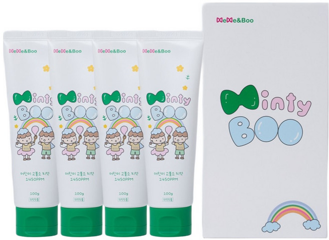 미미엔부 민티부 1450ppm 고불소 어린이치약 민트향, 4개, 100g