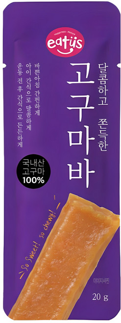 [이더스] 100% 국내산 리얼 고구마바 고구마스틱 말랭이, 1박스, 20g