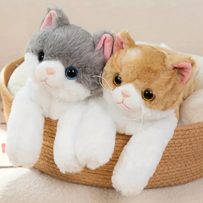 코지베베 고양이 봉제인형 대형 50cm 애착인형, 회색, 1개