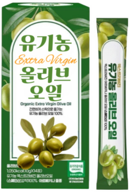 유기농 엑스트라버진 올리브오일 스틱 아르베키나 호지블랑코 품종 스페인산 올리브유, 6개, 140g