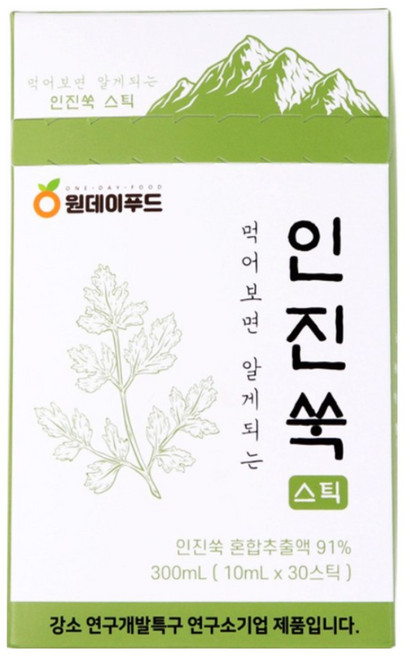 쓰지않고 먹기편한 먹어보면 알게되는 인진쑥 스틱 10ml 30포, 300ml, 1개