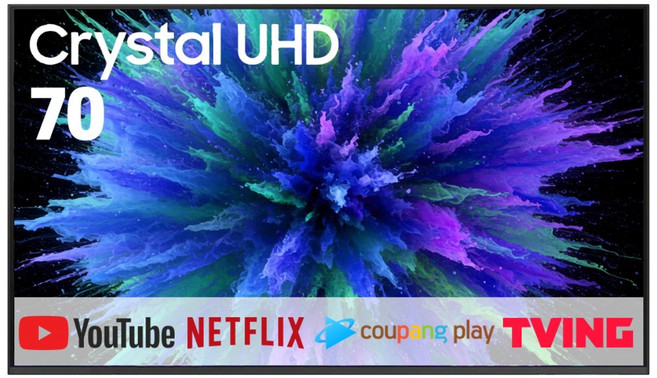 삼성 70인치 최신형 크리스탈 4K UHD 스마트TV, 방문설치, 벽걸이형
