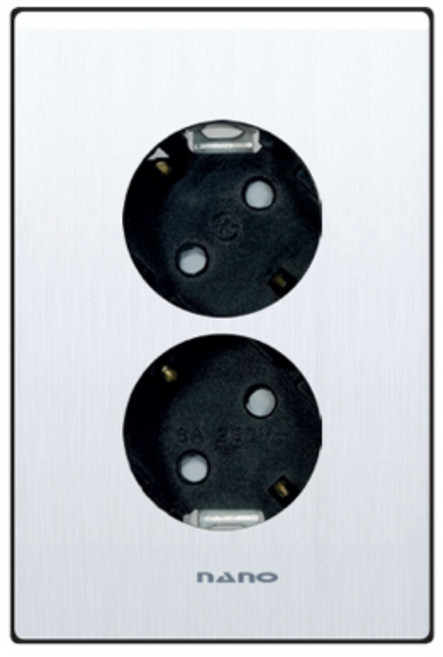 나노전기 아트2 블랙 2구 콘센트 벽콘센트, 1개