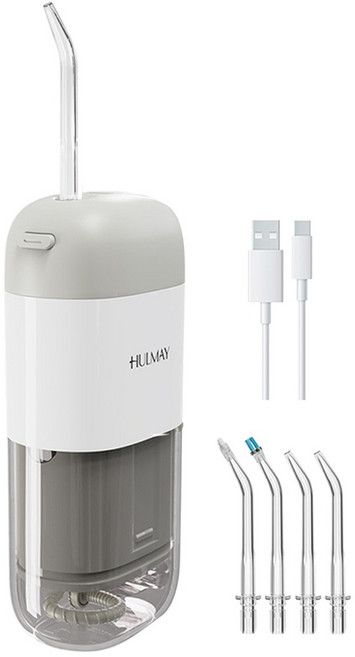 HULMAY 무선구강세정기 치아치간청소 물치실 물양치 치아세척 워터칫솔 휴대용 구강세정기, P1plus-gray