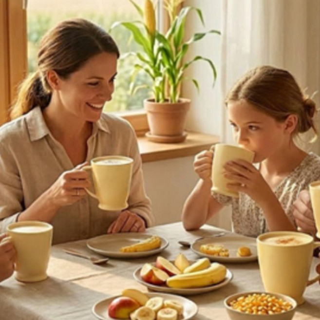 안주인 어린이 아기 손잡이 친환경 옥수수 머그 양치컵