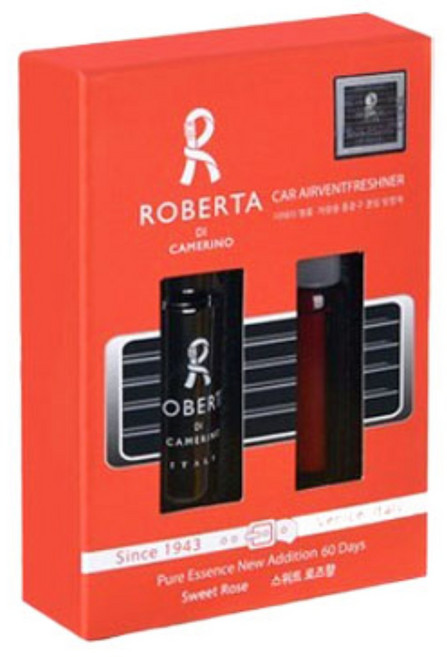 자동차 방향제 실내 향기 효과 (롱 클립 포함) 에어컨 송풍구 설치, 2개, 빨간색-스위트로즈향