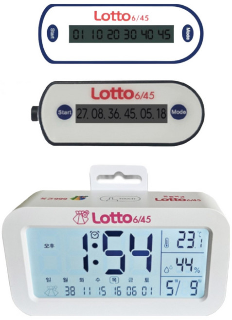 로또 번호 추출기 디지털시계 로또추첨기 거실용 차량용시계 선물용 화이트 블랙 탁상시계, 복권위너(신상품)