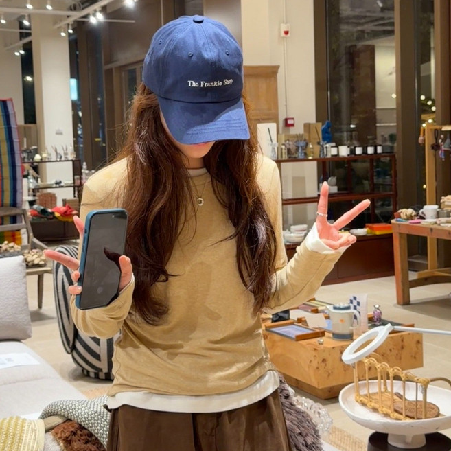 여성 슬림핏 텐셀 울 혼방 라운드넥 긴팔티 이너 프리미엄 레이어드 베이직 티셔츠 원사이즈