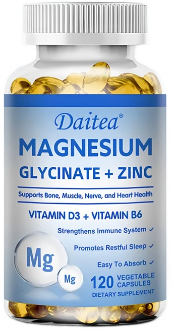 마그네슘 글리시네이트 아연 비타민 D3 및 B6 보충제로 흡수를 극대화하세요 - 건강한 수면 신경 및 뼈 건강을 위해, 60정, 1개 - 쿠팡