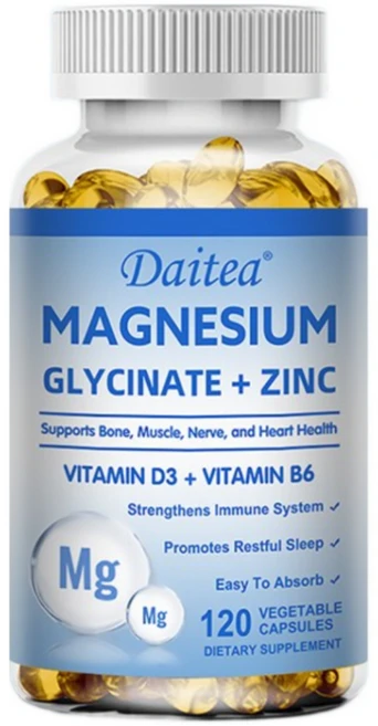 마그네슘 글리시네이트 아연 비타민 D3 및 B6 보충제로 흡수를 극대화하세요 - 건강한 수면 신경 및 뼈 건강을 위해, 60정 - 쿠팡