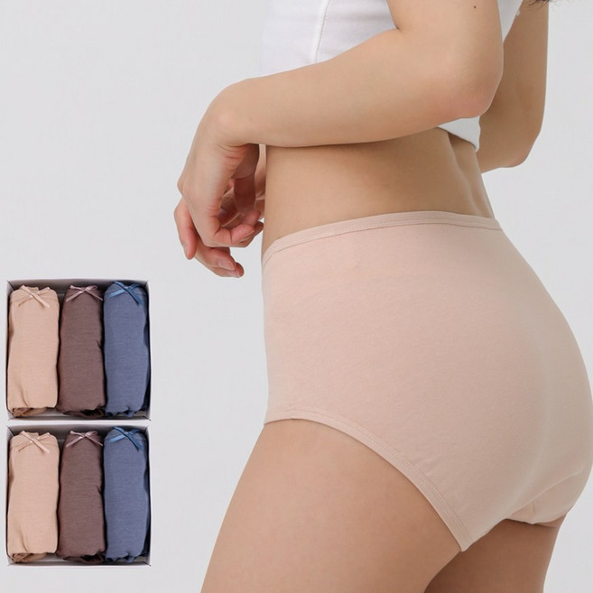 제임스딘 면스판 여자 맥시 삼각 요일 팬티 3+3매 세트